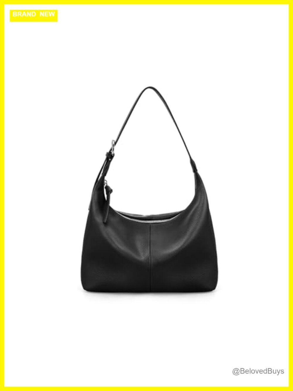 Genuine Leather Slouchy Hobo Shoulder Bag